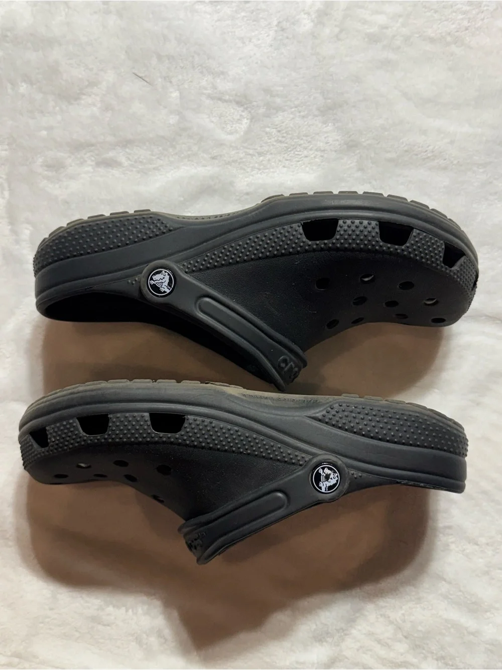 CROCS Kids Black Classic Clogs with Heel Strap